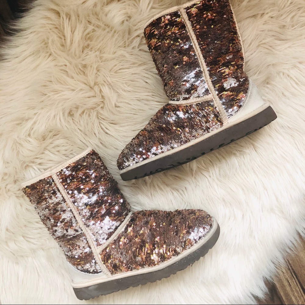 Brown Sequin Ugg Boots